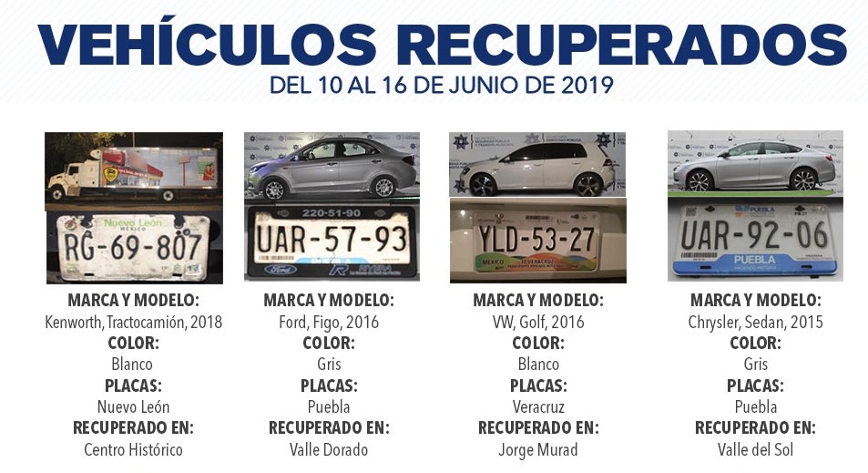 SSPTM de Puebla recuperan 13 vehículos con reporte de robo - Poder Ciudadano